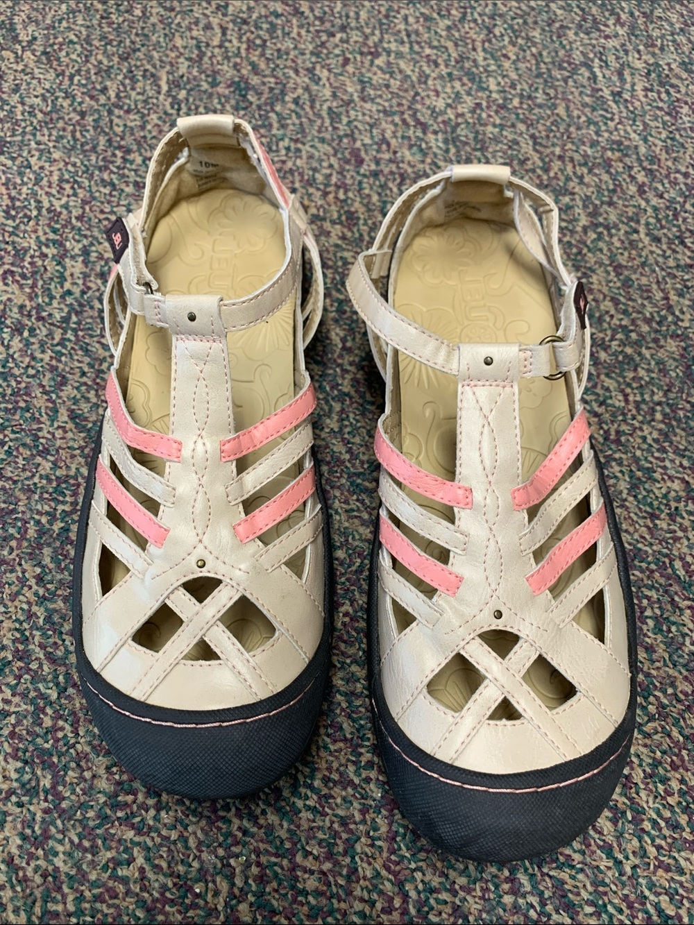 JBU Anza Oatmeal Pink Vegan Leather Closed-Toe Sandals 10M Minimalist Hiking